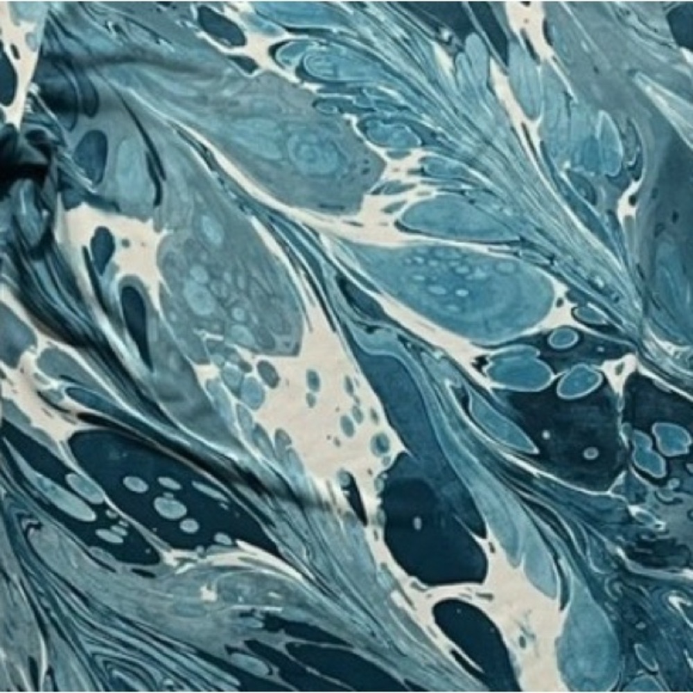 Michael Kors Turquoise Long-Sleeve Marble-Print Dress, XS. Nautical/mermaid - Picture 6 of 7